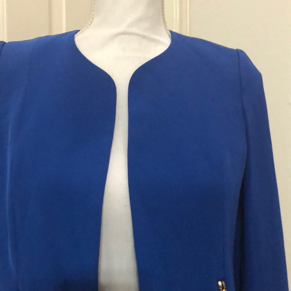 Calvin Klein Petite Zip-Pocket Crepe Jacket - Picture 3 of 10
